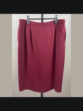 NEW Pendleton Skirt Womens 16 burgundy red pencil corp vintage deadstock